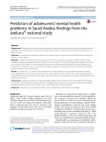 Predictors of adolescents’ mental health problems in Saudi Arabia: Findings from the Jeeluna® national study