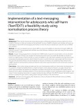 Implementation of a text-messaging intervention for adolescents who self-harm (TeenTEXT): A feasibility study using normalisation process theory