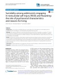 Suicidality among adolescents engaging in nonsuicidal self-injury (NSSI) and firesetting: the role of psychosocial characteristics and reasons for living