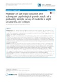 Predictors of self-injury cessation and subsequent psychological growth: results of a probability sample survey of students in eight universities and colleges