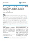 Parenting behavior in families of female adolescents with nonsuicidal self-injury in comparison to a clinical and a nonclinical control group