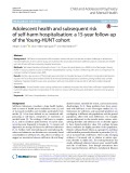 Adolescent health and subsequent risk of self-harm hospitalisation: A 15-year follow-up of the Young-HUNT cohor