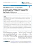 Two dimensions of social anxiety disorder: A pilot study of the Questionnaire for Social Anxiety and Social Competence Deficits for Adolescents