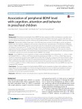 Association of peripheral BDNF level with cognition, attention and behavior in preschool children