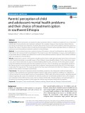 Parents’ perception of child and adolescent mental health problems and their choice of treatment option in southwest Ethiopia