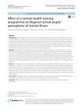 Effect of a mental health training programme on Nigerian school pupils’ perceptions of mental illness