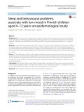 Sleep and behavioural problems associate with low mood in Finnish children aged 4–12 years: An epidemiological study