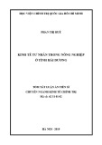 Tóm tắt luận án Tiến sĩ Kinh tế Chính trị: Kinh tế tư nhân trong nông nghiệp ở tỉnh Hải Dương