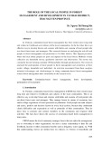 The role of the local people in forest management and development in Vo Nhai district, Thai Nguyen province