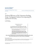 Doctor of Philosophy: Technical efficiency of the Vietnamese banking - Sector an empirical analysis encompassing preand Post-WTO entry