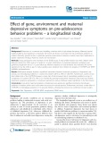 Effect of gene, environment and maternal depressive symptoms on pre-adolescence behavior problems – a longitudinal study