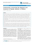 Controversies concerning the diagnosis and treatment of bipolar disorder in children