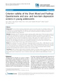 Criterion validity of the Short Mood and Feelings Questionnaire and one- and two-item depression screens in young adolescents