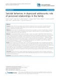 Suicidal behaviors in depressed adolescents: Role of perceived relationships in the family