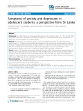 Symptoms of anxiety and depression in adolescent students a perspective from Sri Lanka