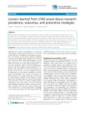 Lessons learned from child sexual abuse research: Prevalence, outcomes, and preventive strategies