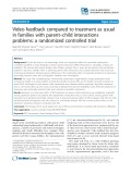 Video feedback compared to treatment as usual in families with parent–child interactions problems: A randomized controlled trial