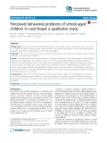 Perceived behavioral problems of school aged children in rural Nepal: A qualitative study