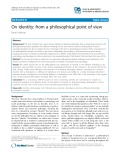 On identity: From a philosophical point of view