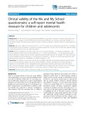 Clinical validity of the Me and My School questionnaire: A self-report mental health measure for children and adolescents