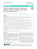 Clinical similarities between influenza A and B in children: A single-center study, 2017/18 season, Korea