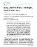 Genomic copy number variations in the myelodysplastic syndrome and acute myeloid leukemia patientswith del(5q) and/or -7/del(7q)