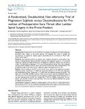 A randomized, double-blind, non-inferiority trial of magnesium sulphate versus dexamethasone for pre-vention of postoperative sore throat after lumbar spinal surgery in the prone position