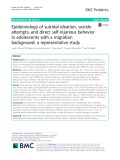 Epidemiology of suicidal ideation, suicide attempts, and direct self-injurious behavior in adolescents with a migration background: A representative study