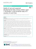 Quality of care and suspected developmental delay among children aged 1–59 months: A cross-sectional study in 8 counties of rural China