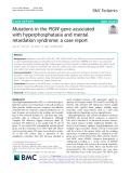 Mutations in the PIGW gene associated with hyperphosphatasia and mental retardation syndrome: A case report