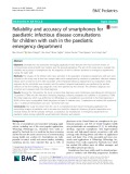 Reliability and accuracy of smartphones for paediatric infectious disease consultations for children with rash in the paediatric emergency department