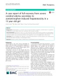 A case report of full recovery from severe cerebral edema secondary to acetaminophen-induced hepatotoxicity in a 13 year old girl