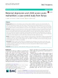 Maternal depression and child severe acute malnutrition: A case-control study from Kenya