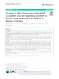 Prevalence, clinical outcomes and rainfall association of acute respiratory infection by human metapneumovirus in children in Bogotá, Colomb