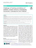 Challenges of training and delivery of pediatric surgical services in developing economies: A perspective from Pakistan
