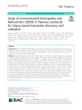 Study of Environmental Enteropathy and Malnutrition (SEEM) in Pakistan: Protocols for biopsy based biomarker discovery and validation