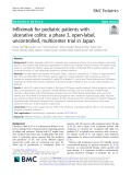 Infliximab for pediatric patients with ulcerative colitis: A phase 3, open-label, uncontrolled, multicenter trial in Japan