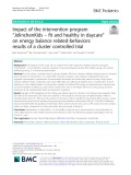 Impact of the intervention program “JolinchenKids – fit and healthy in daycare” on energy balance related-behaviors: Results of a cluster controlled trial