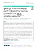 Evaluation of the safety, tolerance and efficacy of 1-year consumption of infant formula supplemented with Lactobacillus fermentum CECT5716 Lc40 or Bifidobacterium breve CECT7263: A randomized controlled trial