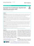 Increased risk of pulmonary hypertension following premature birth