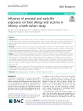 Influence of prenatal and early-life exposures on food allergy and eczema in infancy: A birth cohort study