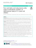 Poor oral habits and malocclusions after usage of orthodontic pacifiers: An observational study on 3–5 years old children