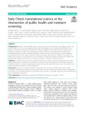Early Check: Translational science at the intersection of public health and newborn screening