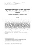 Determinants of corporate dividend policy under hyperinflation and dollarization by firms in Zimbabwe