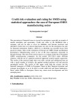 Credit risk evaluation and rating for SMES using statistical approaches: The case of european SMES manufacturing sector