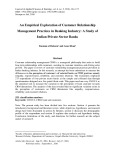 An empirical exploration of customer relationship management practices in banking industry: A study of Indian private sector banks