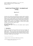 Capital asset pricing model – Investigation and testing