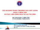 Bài giảng Các nội dung trọng tâm nâng cao chất lượng quản lý bệnh viện khi thực hiện chính sách tự chủ tài chính