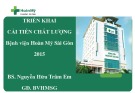 Bài giảng Triển khai cải tiến chất lượng bệnh viện Hoàn Mỹ Sài Gòn 2015