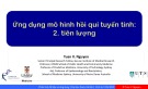 Bài giảng Ứng dụng mô hình hồi quy tuyến tính: Tiên lượng